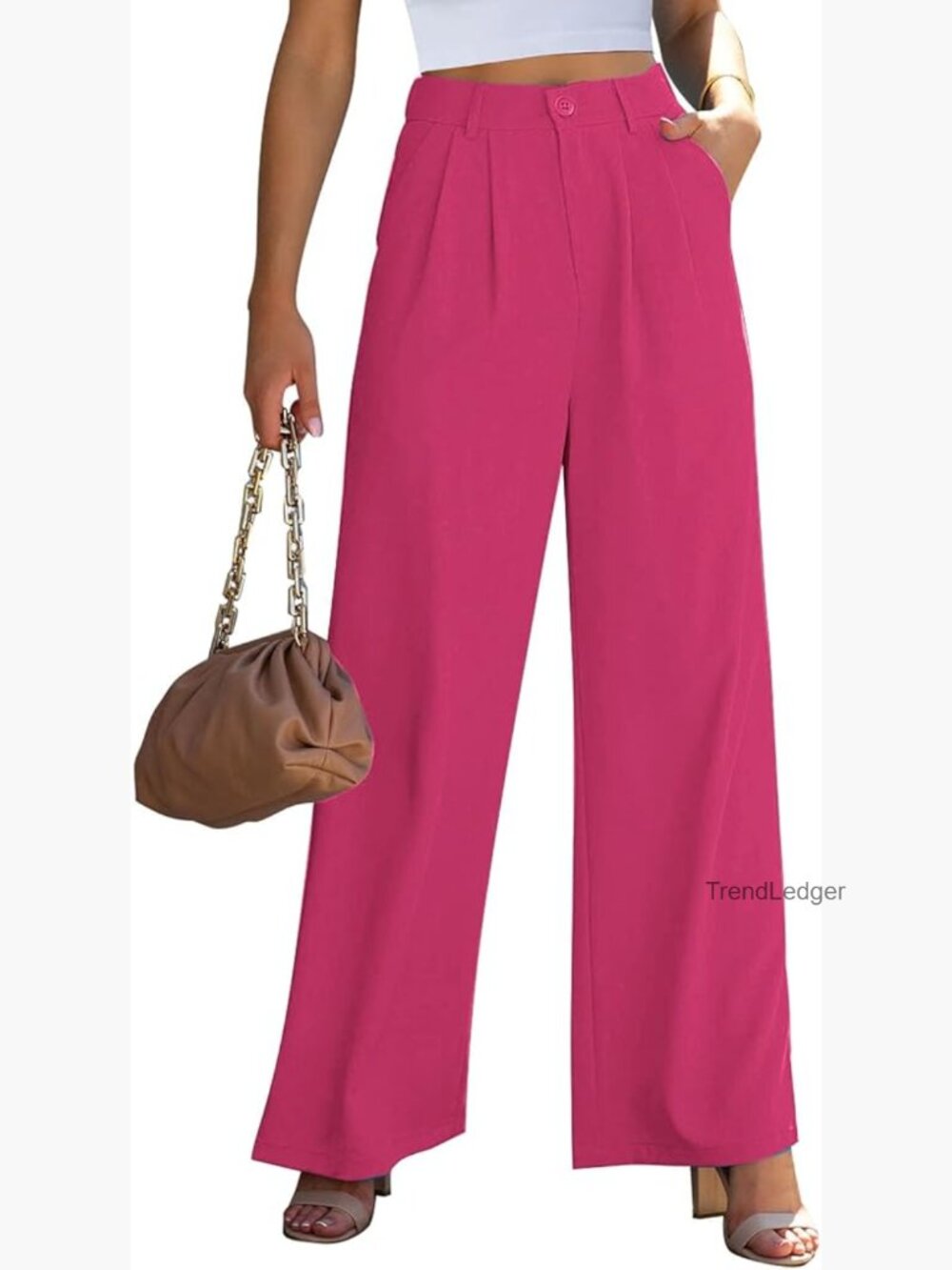 Wide Leg Dress Pants for Women High Waisted Flowy Trousers Office Work Business